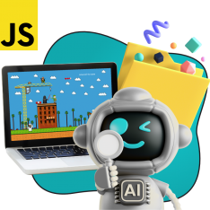 Язык программирования JavaScript + AI. Проектное обучение + геймификация + AI-помощники - КИБЕРшкола программирования для детей, компьютерные курсы для школьников, начинающих и подростков - KIBERone г. Хорошевский